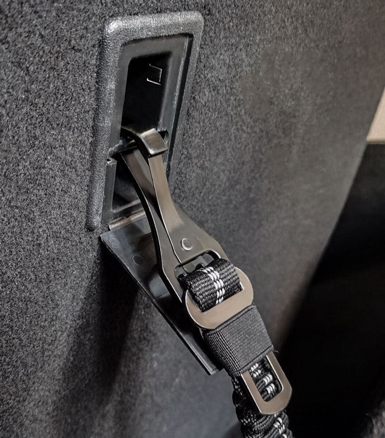 Reflective dog seat belt - night visibility stitching