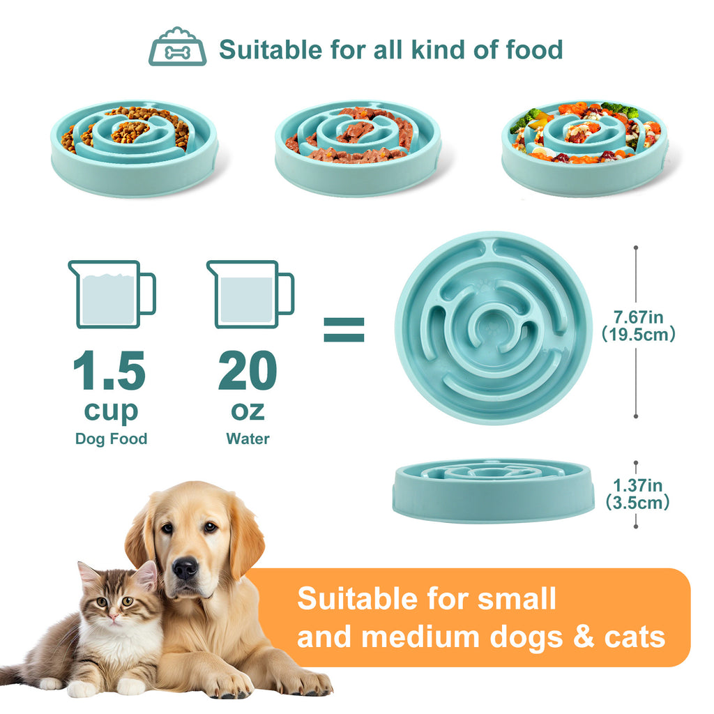 Slow feeder dog bowl - size and dimensions