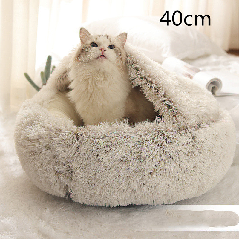 PawWell 2-in-1 Plush Pet Bed &amp; Cozy Cave