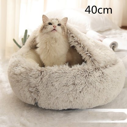 PawWell 2-in-1 Plush Pet Bed &amp; Cozy Cave
