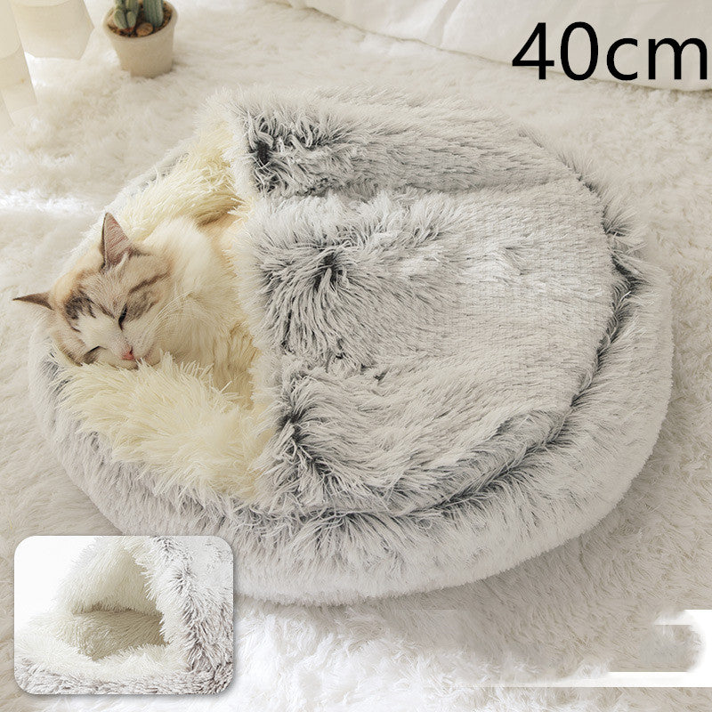PawWell 2-in-1 Plush Pet Bed &amp; Cozy Cave