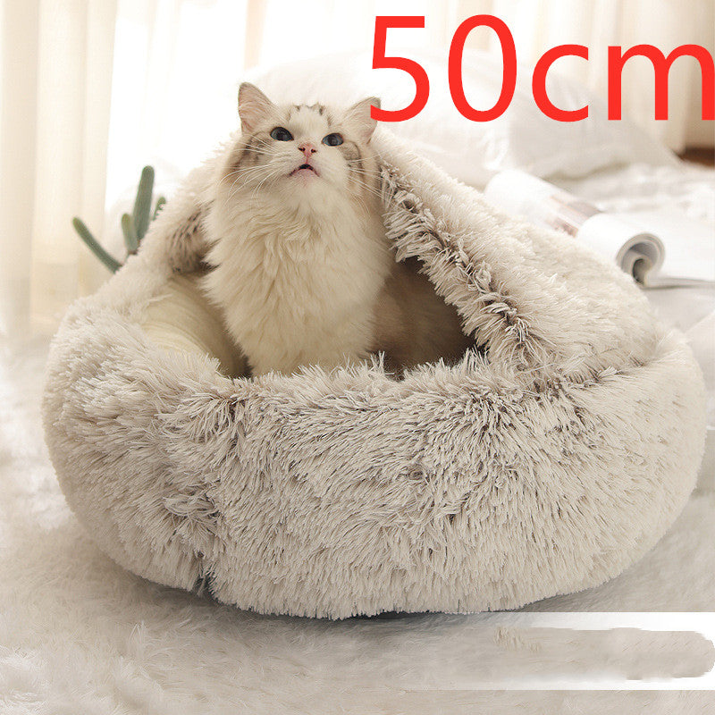 PawWell 2-in-1 Plush Pet Bed &amp; Cozy Cave