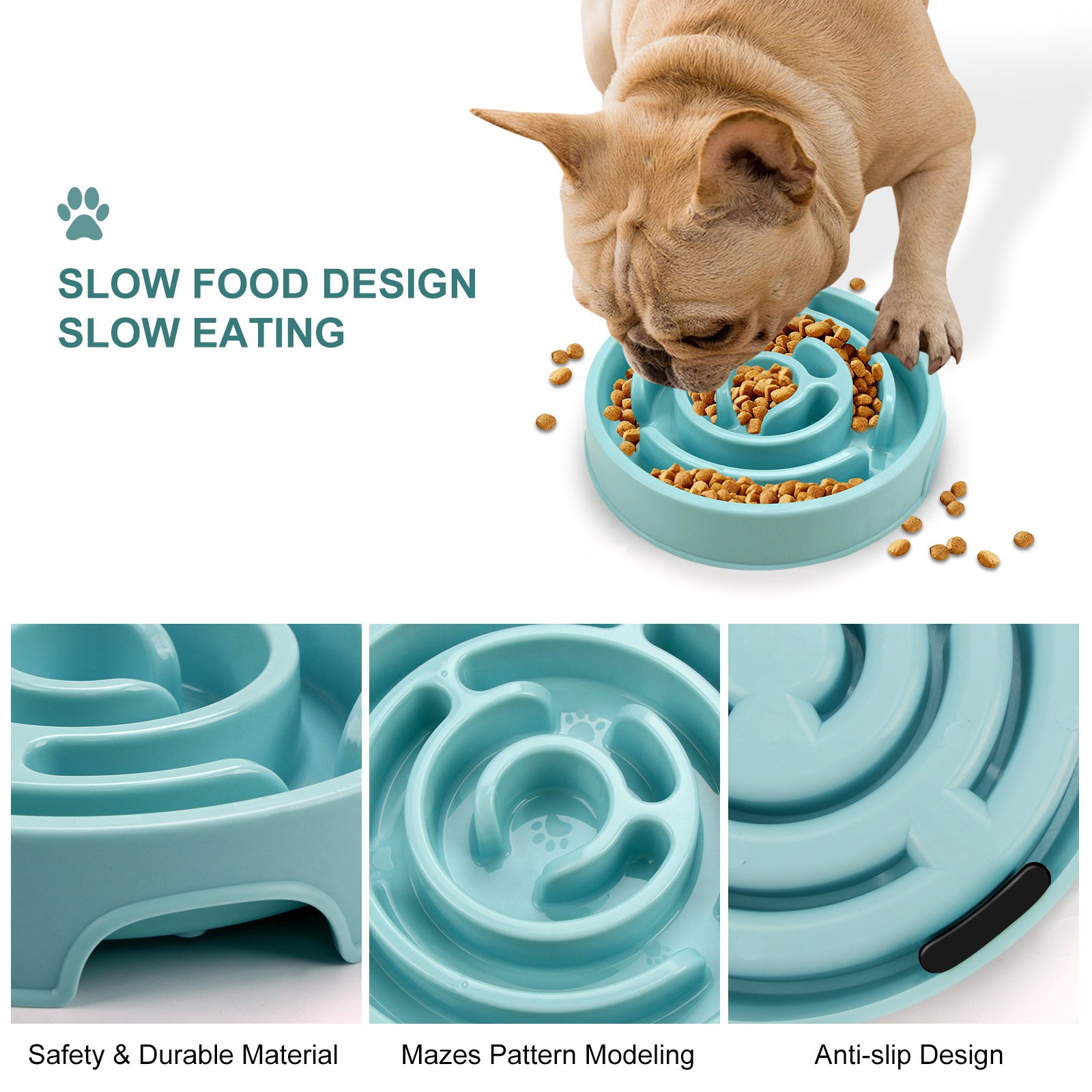 Slow feeder dog bowl - maze design slows down fast eaters
