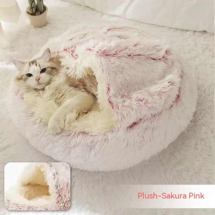PawWell 2-in-1 Plush Pet Bed &amp; Cozy Cave