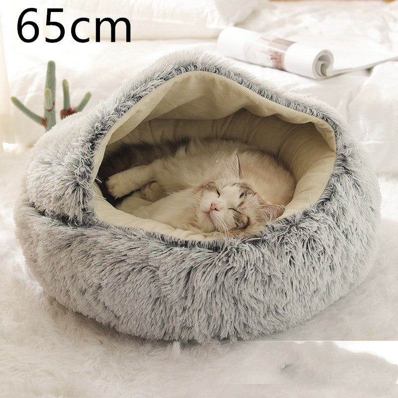 PawWell 2-in-1 Plush Pet Bed &amp; Cozy Cave