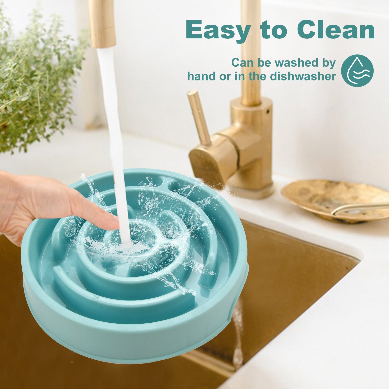 Anti-choke slow feeder bowl for healthy pet eating