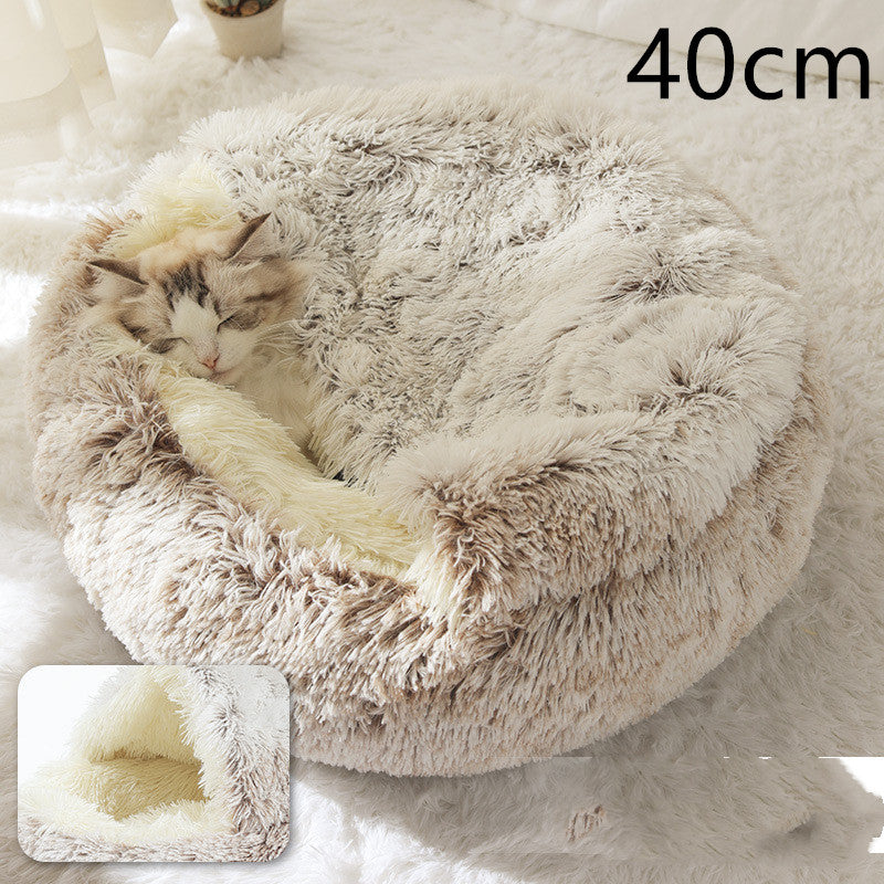 PawWell 2-in-1 Plush Pet Bed &amp; Cozy Cave