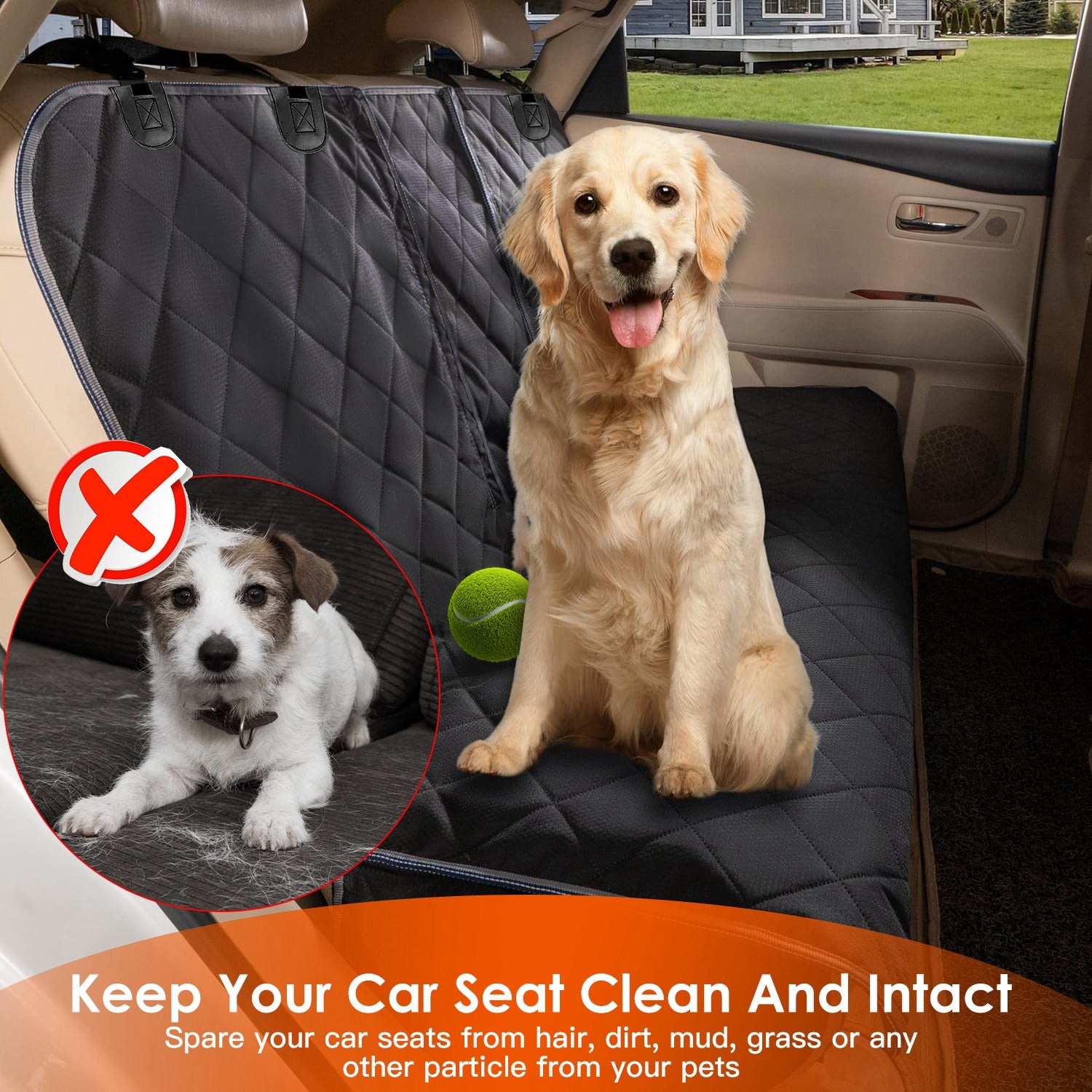 Dog car seat cover - fits most vehicles
