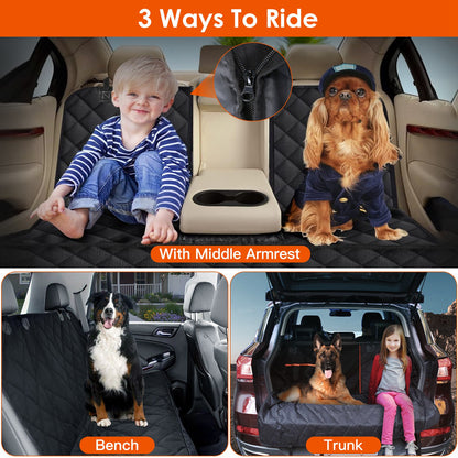 PawWell Waterproof Dog Car Seat Cover with Seat Belt