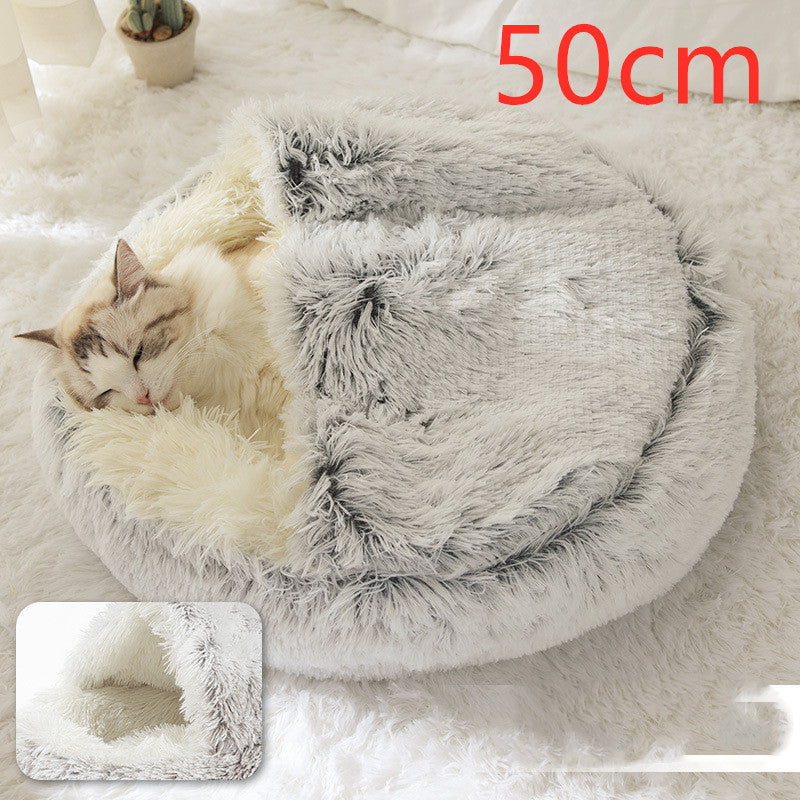 PawWell 2-in-1 Plush Pet Bed &amp; Cozy Cave