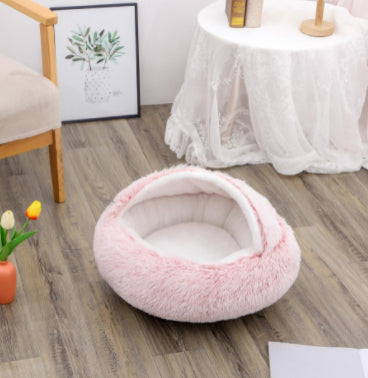 PawWell 2-in-1 Plush Pet Bed &amp; Cozy Cave