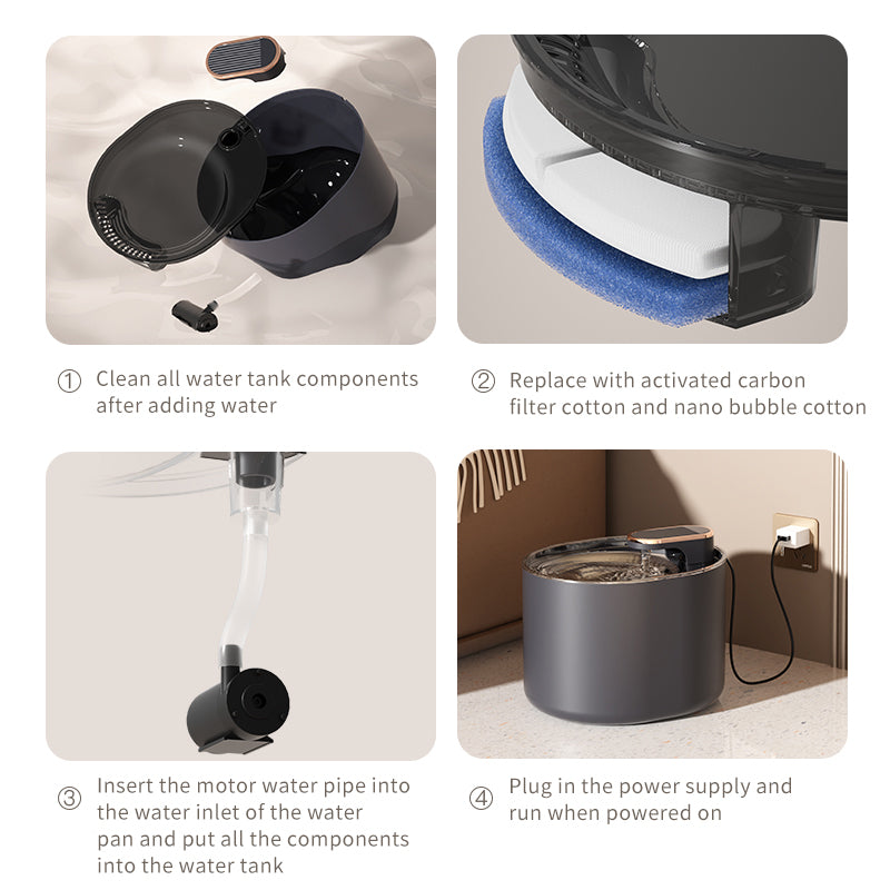 USB pet water fountain for cats and dogs - product view