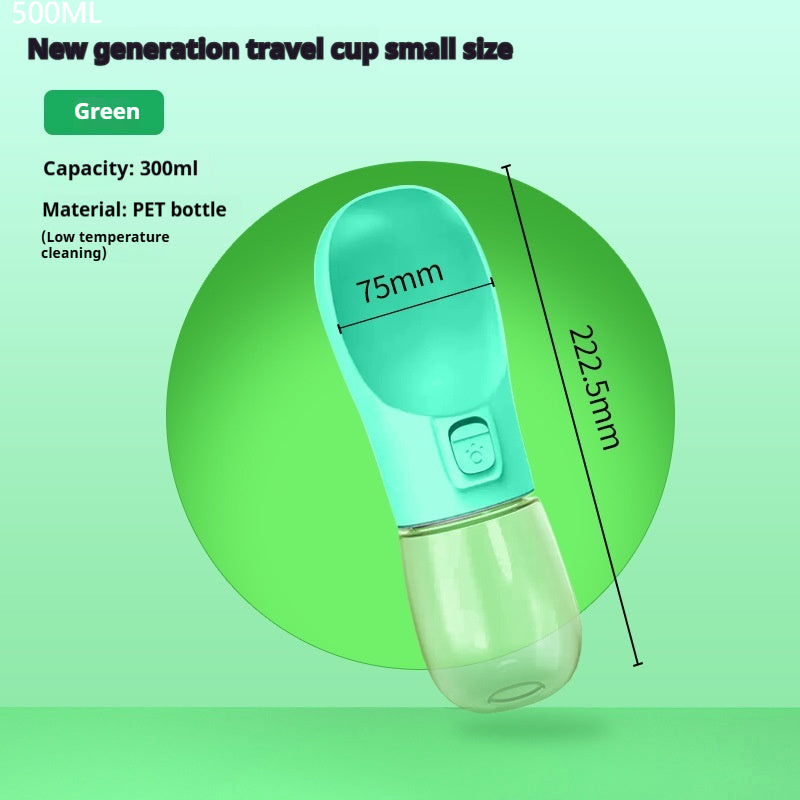 Portable pet water bottle - usage example