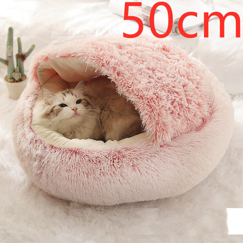 PawWell 2-in-1 Plush Pet Bed &amp; Cozy Cave