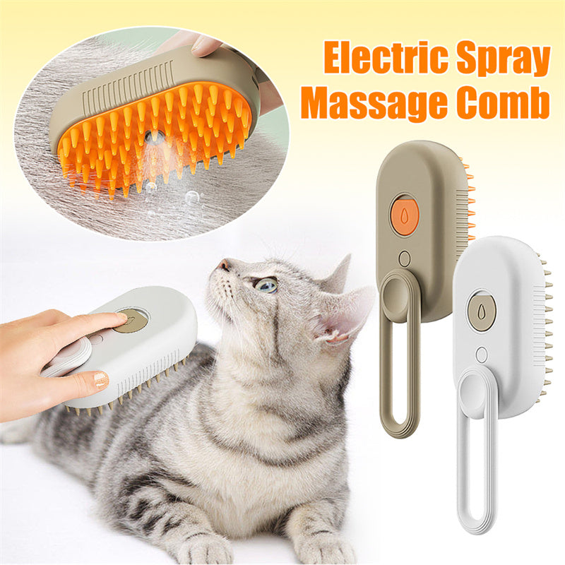 PawWell 3-in-1 steam grooming brush for cats and dogs, main photo