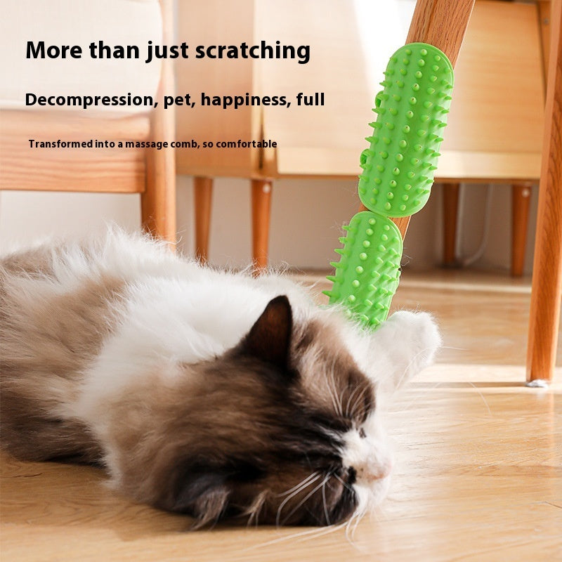 PawWell Self-Grooming Cat Corner Brush for pets providing comfort and removing loose fur.