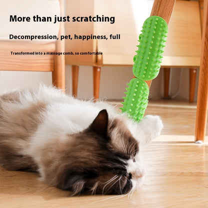 PawWell Self-Grooming Cat Corner Brush for pets providing comfort and removing loose fur.