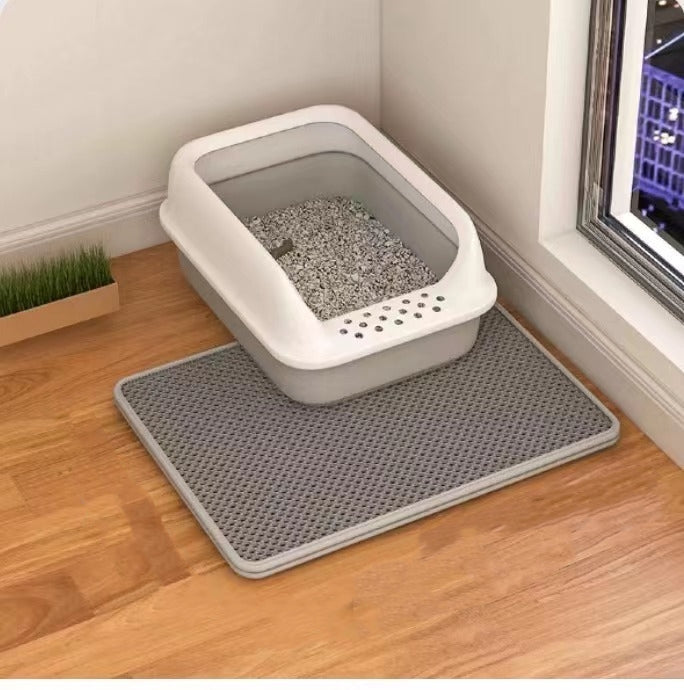 Cat litter mat - double layer honeycomb design traps litter