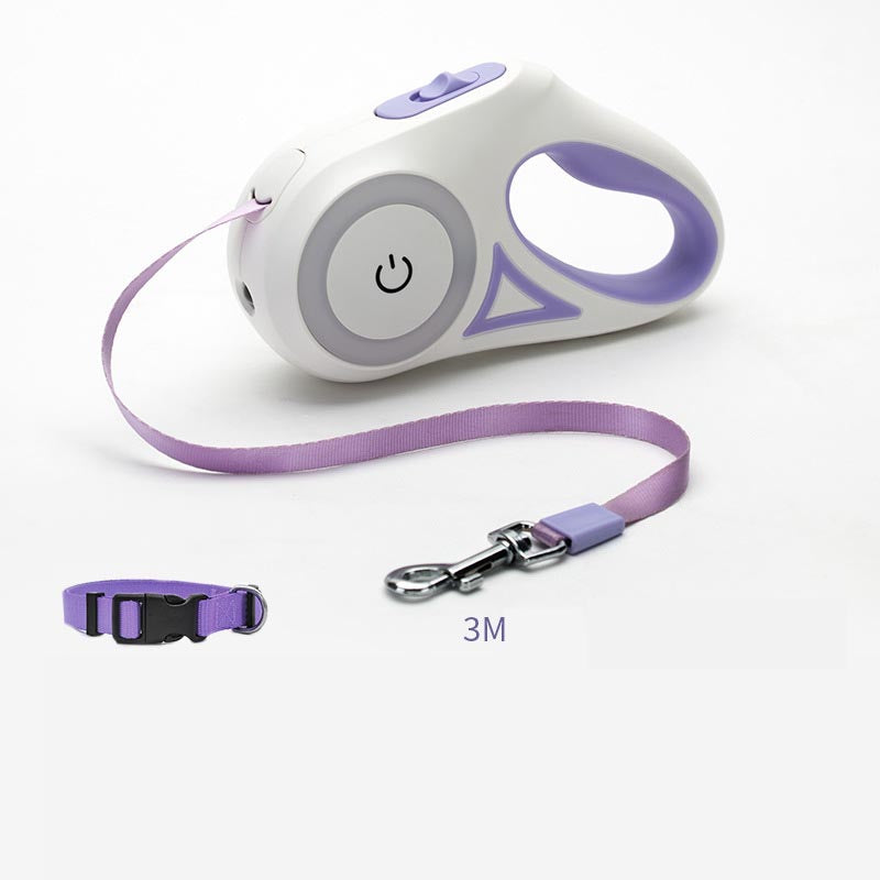 LED dog leash - USB rechargeable light detail