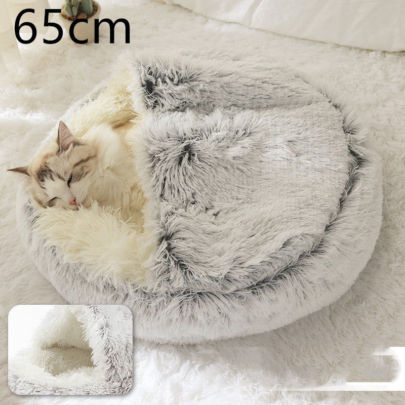 PawWell 2-in-1 Plush Pet Bed &amp; Cozy Cave