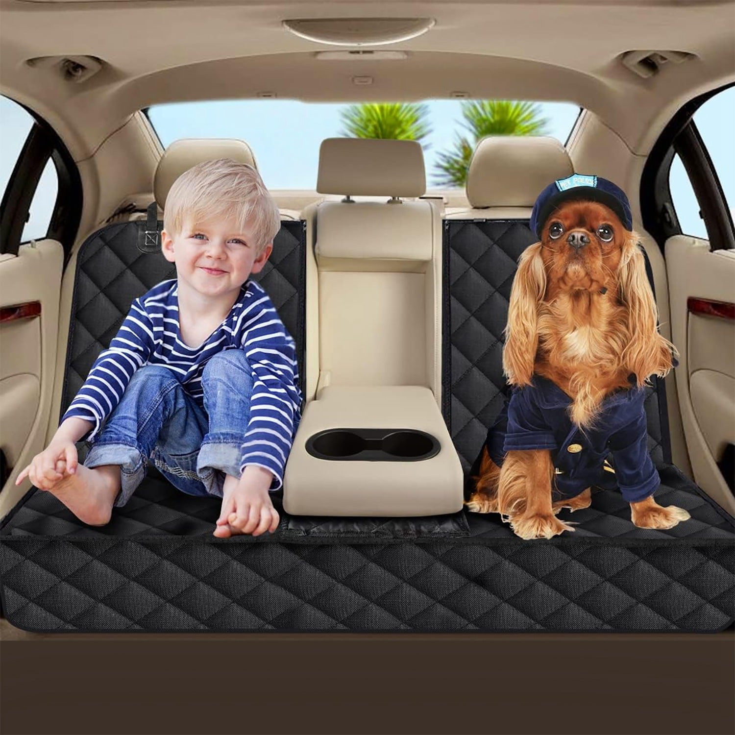 Car seat cover for dogs - included safety seat belt