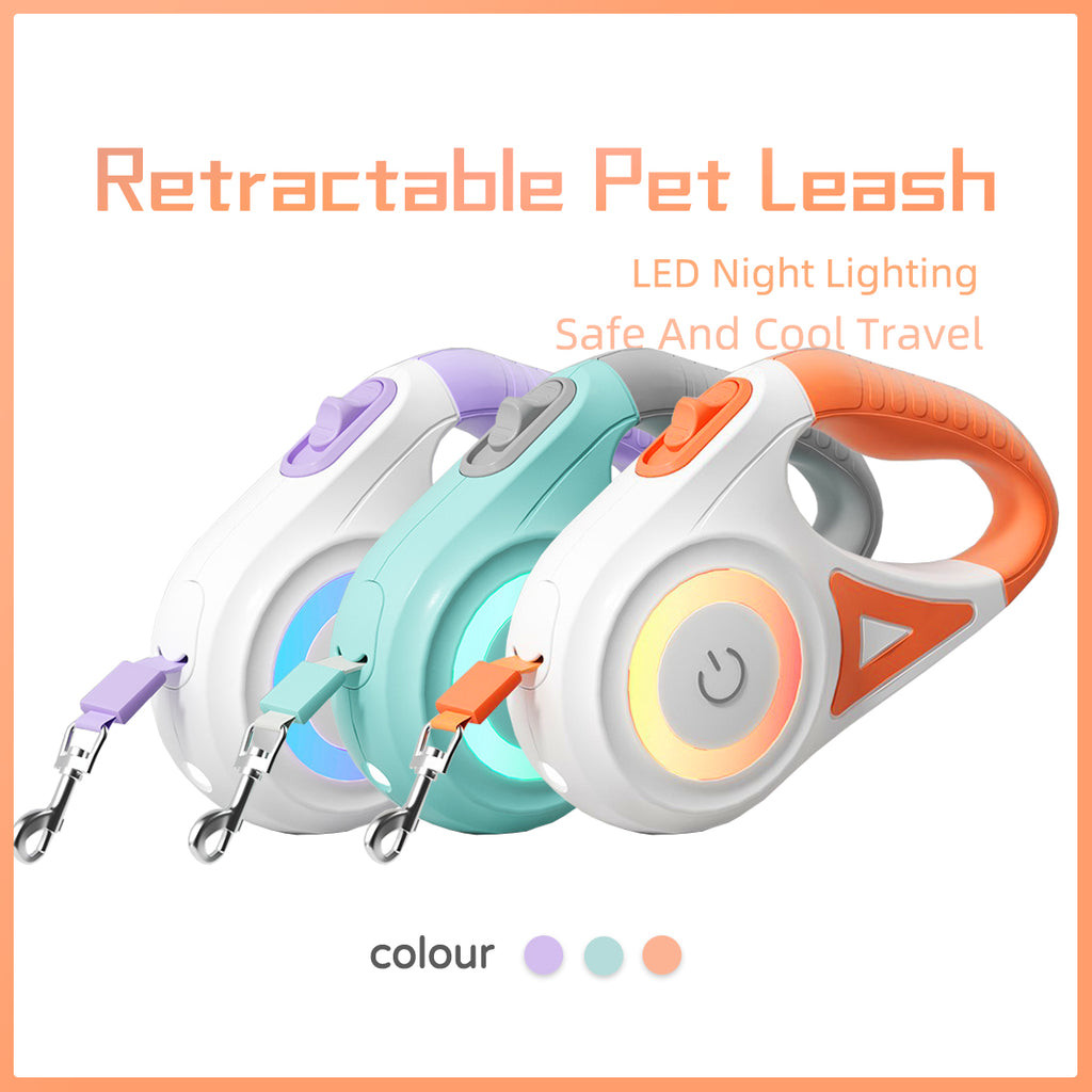 Retractable LED leash - extension length view