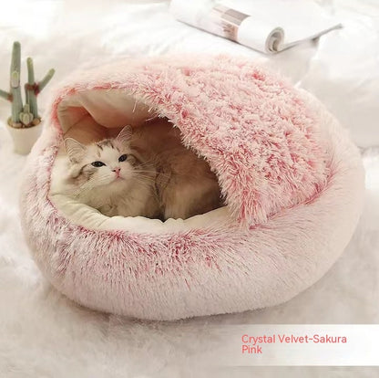 PawWell 2-in-1 Plush Pet Bed &amp; Cozy Cave