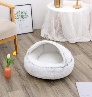 PawWell 2-in-1 Plush Pet Bed &amp; Cozy Cave