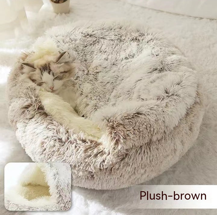 PawWell 2-in-1 Plush Pet Bed &amp; Cozy Cave