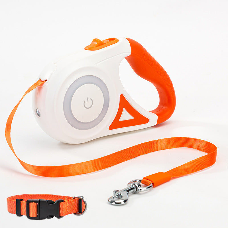 Retractable LED safety dog leash - product photo