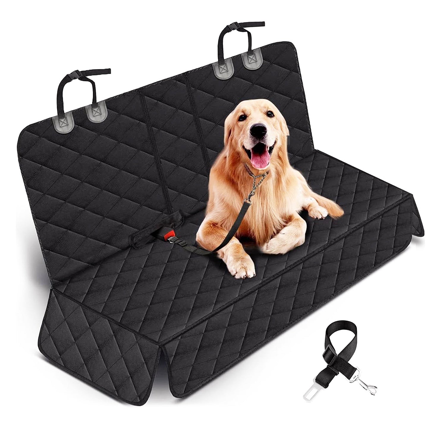PawWell waterproof dog car seat cover with seat belt, main photo